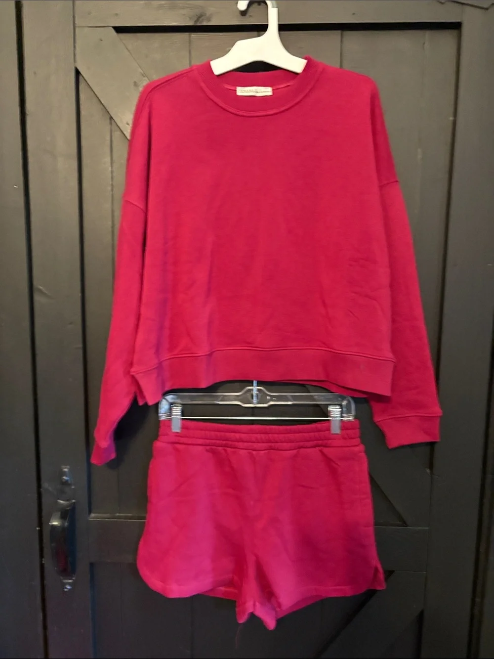 Zenana Outfitters Red Two-Piece Sweatshirt & Shorts Set